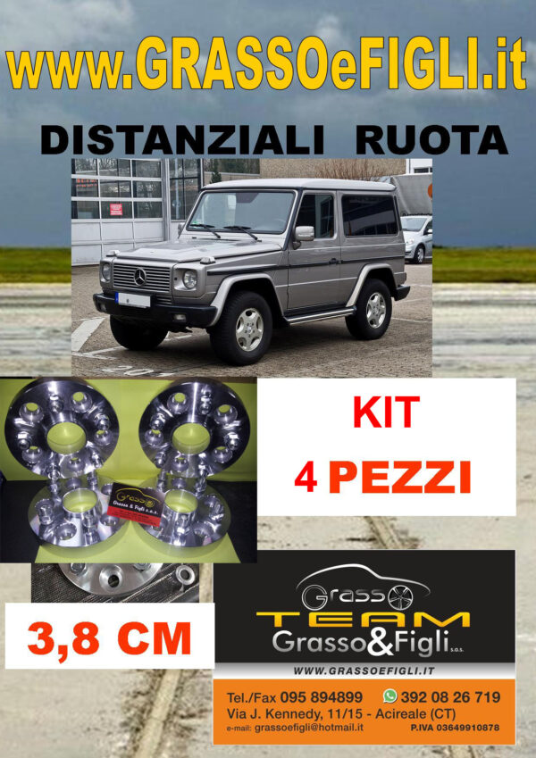 kit 4 Distanziali Ruota For Mercedes Classe G W463 dal 1990 -> 5x130 spessore 3,8 cm 38 mm DF18M