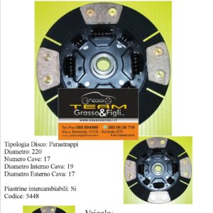 Disco Frizione in Rame Sinterizzato 4 Petali / a molle con Parastrappi Ford Fiesta RS Turbo - 5448
