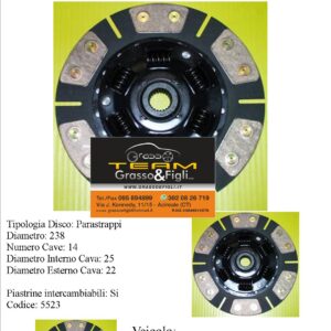 Disco Frizione in Rame Sinterizzato 6 Petali / a molle con Parastrappi Opel Signum - 5523