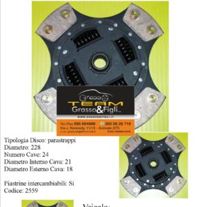 Disco Frizione in Rame Sinterizzato 4 Petali / a molle con Parastrappi Porsche 911 2.2 T - 2559