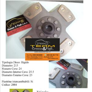 Disco Frizione in Rame Sinterizzato 4 Petali / rigido senza Parastrappi Rover 218 - 2884