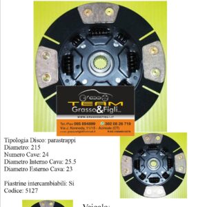 Disco Frizione in Rame Sinterizzato 4 Petali / a molle con Parastrappi Rover 218 - 5127