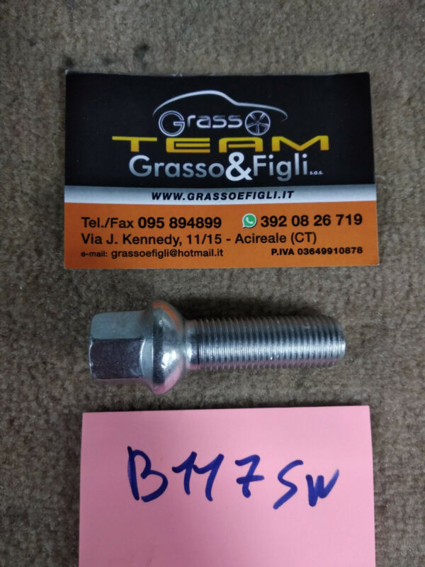 Bullone Ruota Sferico per Cerchi in Lega misura 14x1,50 Lunghezza 40 mm Chiave 17 Acciaio 10.9 ( testa bulloni lunghezza ) xb117 - immagine 8