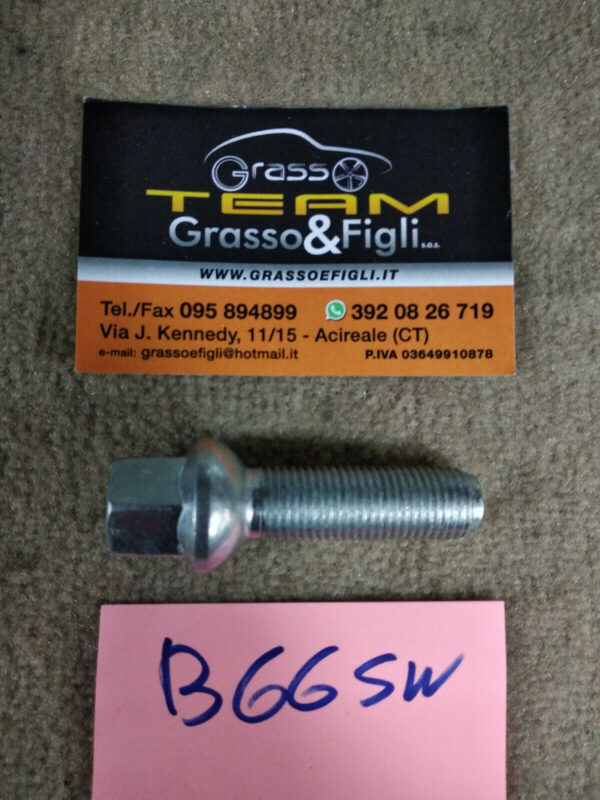 Bullone Ruota Sferico per Cerchi in Lega misura 14x1,50 Lunghezza 35 mm Chiave 17 Acciaio 10.9 ( testa bulloni lunghezza ) xb65 - immagine 2