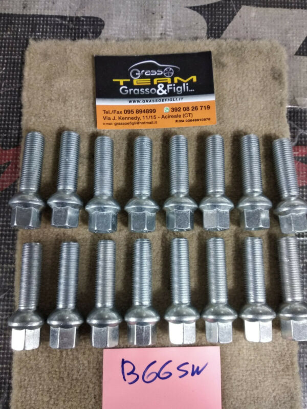 Bullone Ruota Sferico per Cerchi in Lega misura 14x1,50 Lunghezza 35 mm Chiave 17 Acciaio 10.9 ( testa bulloni lunghezza ) xb65 - immagine 7