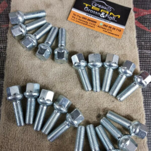 Bullone Ruota Sferico per Cerchi in Lega misura 12x1,50 Lunghezza 32 mm Chiave 17 Acciaio 10.9 ( testa bulloni ) xb87