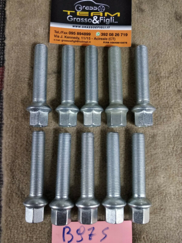 Bullone Ruota Sferico per Cerchi in Lega misura 14x1,50 Lunghezza 60 mm Chiave 17 Acciaio 10.9 ( testa bulloni ) xb97 - immagine 4