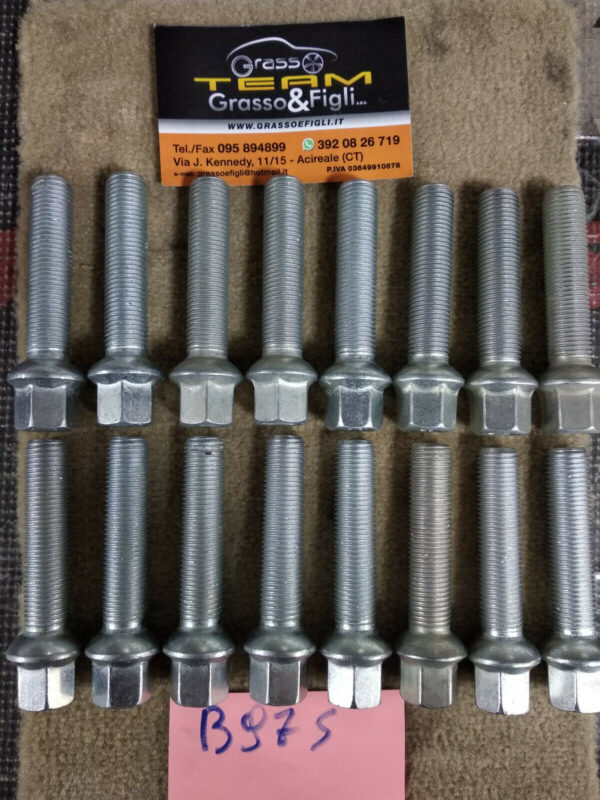 Bullone Ruota Sferico per Cerchi in Lega misura 14x1,50 Lunghezza 60 mm Chiave 17 Acciaio 10.9 ( testa bulloni ) xb97 - immagine 3