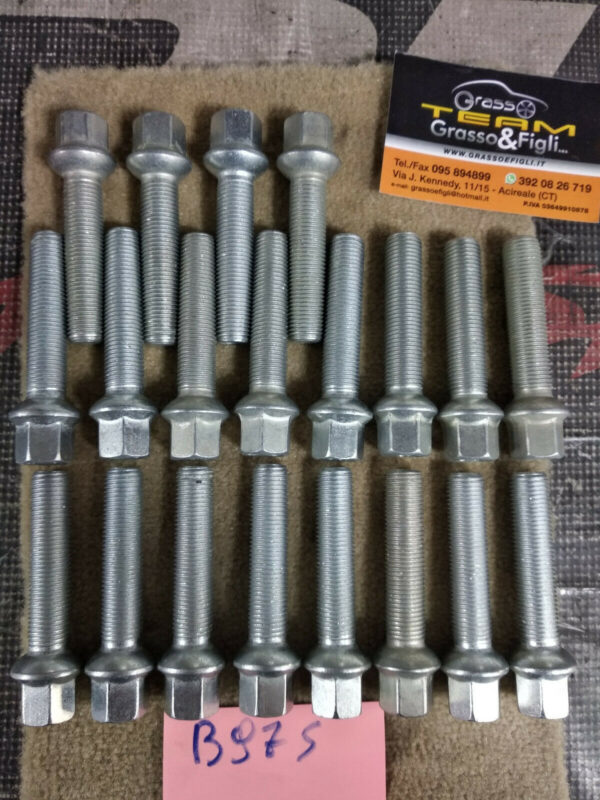 Bullone Ruota Sferico per Cerchi in Lega misura 14x1,50 Lunghezza 60 mm Chiave 17 Acciaio 10.9 ( testa bulloni ) xb97 - immagine 2