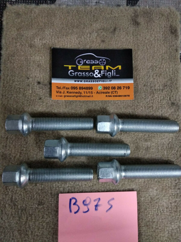Bullone Ruota Sferico per Cerchi in Lega misura 14x1,50 Lunghezza 60 mm Chiave 17 Acciaio 10.9 ( testa bulloni ) xb97 - immagine 6