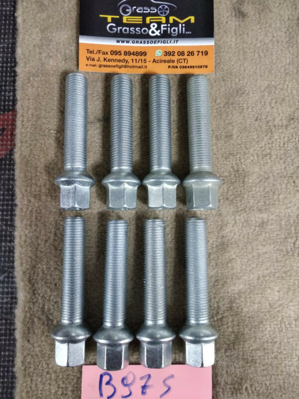 Bullone Ruota Sferico per Cerchi in Lega misura 14x1,50 Lunghezza 60 mm Chiave 17 Acciaio 10.9 ( testa bulloni ) xb97 - immagine 5