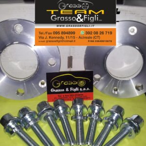 Coppia Distanziali Ruota + Bulloni CONICO For Peugeot 107 2005 > 2014 4x100 20mm XA116 XB17