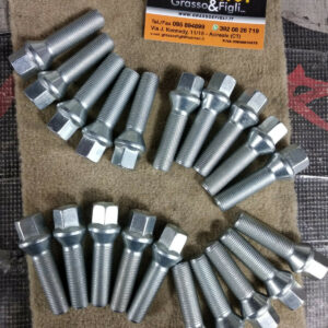Bullone Ruota Conico per Cerchi in Lega misura 14x1,25 Lunghezza 43 mm Chiave 17 Acciaio 10.9 ( testa bulloni ) xb86