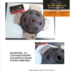 Disco Frizione in Rame Sinterizzato 4 Petali / A molle con Parastrappi Abarth 500 1.4 - 2708