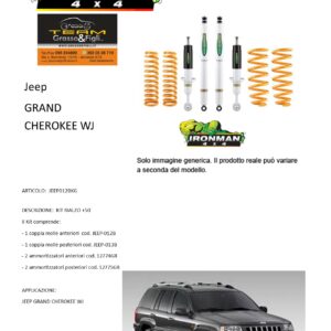 Kit rialzo off road 4x4 IRONMAN for JEEP GRAND CHEROKEE WJ WG + 5 ammortizzatori e Molle