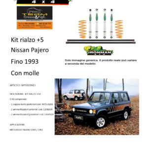 Kit rialzo off road 4x4 IRONMAN for Pajero I 1 con molle fino al 1993 +5 cm ammortizzatori e Molle