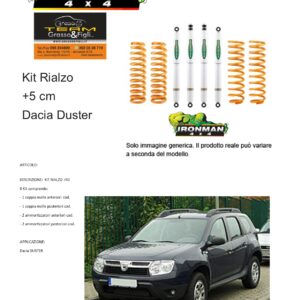 Kit rialzo off road 4x4 IRONMAN for Dacia Duster +5 cm ammortizzatori e Molle