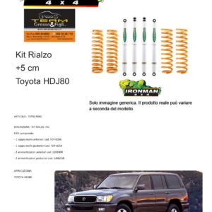 Kit rialzo off road IRONMAN for Toyota HDJ80 dal 1980 + 5 cm ammortizzatori e Molle