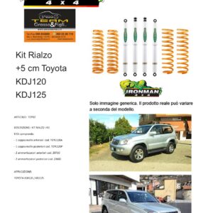 Kit rialzo off road for 4x4 IRONMAN Toyota KDJ120 dal 2002 al 2009 +5 cm ammortizzatori e Molle