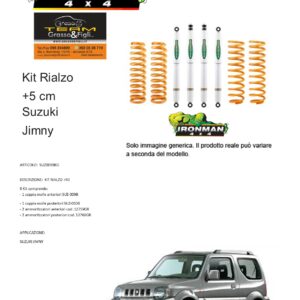 Kit rialzo off road 4x4 IRONMAN for Suzuki Jimny -> 2018 +5 cm ammortizzatori e Molle