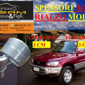 Kit 4 Spessori Molle TOYOTA RAV 4   DAL 1994 > 2000 Completo Anteriore Posteriore Spessori Rialzo 3 cm LA03 FT48