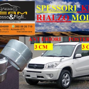 Kit 4 Spessori Molle TOYOTA RAV 4  2 PORTIERE DAL 2006 > 2013 Completo Anteriore Posteriore Spessori Rialzo 3 cm LA03 LA07