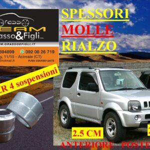 Kit 4 Spessori Molle SUZUKI JIMNY 1998 > 2018 Completo Anteriore Posteriore Spessori Rialzo 2,5 cm FD23 FD23