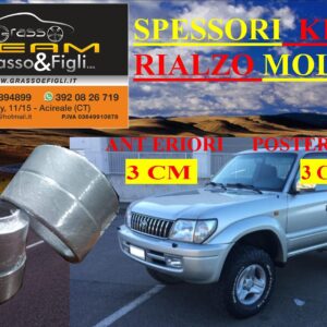 Kit 4 Spessori Molle TOYOTA LAND CRUISER kZJ90 kZJ95 1996 > 2003 Completo Anteriore Posteriore Spessori Rialzo 3 cm AU22 AU27M