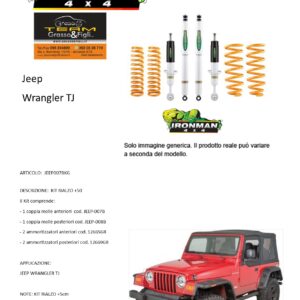 Kit rialzo off road 4x4 IRONMAN for Jeep Wrangler TJ + 5 cm IRONMAN 4x4 ammortizzatori e Molle