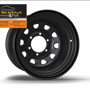 Cerchio in Acciaio 6 Fori / Diametro 16 x 10 offset -44 per Mitsubishi - Toyota - Nissan per Fuoristrada 4x4 Colore Nero