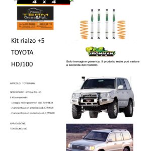 Kit rialzo off road 4x4 IRONMAN for Toyota HDJ100 dal 1998 +5 cm ammortizzatori e Molle