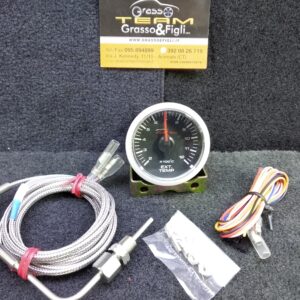 Strumento DePo Racing Manometro EGT Temperatura Gas di Scarico Temp. EXIT  - Analogico  illuminazione a LED bianco - Lancetta Rossa  CSM-W5257B