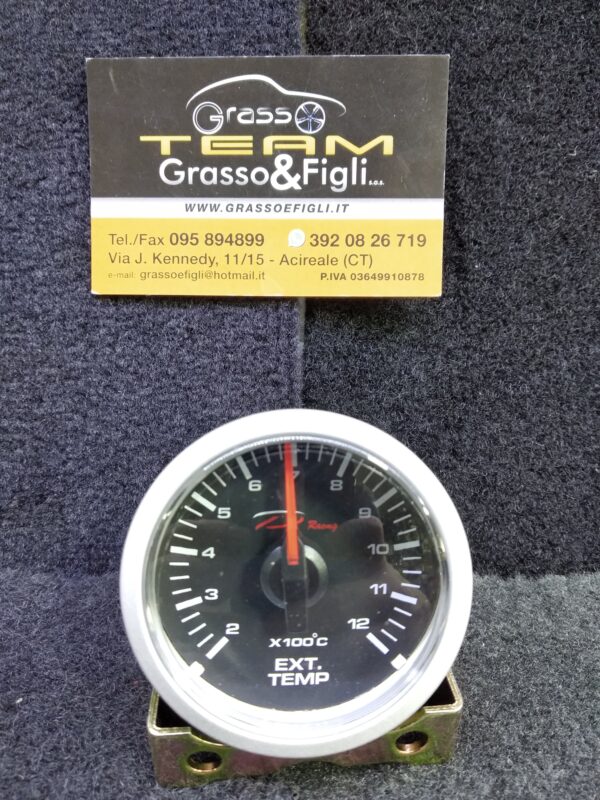 Strumento DePo Racing Manometro EGT Temperatura Gas di Scarico Temp. EXIT  - Analogico  illuminazione a LED bianco - Lancetta Rossa  CSM-W5257B - immagine 5