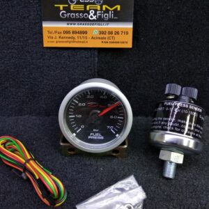 Strumento DePo Racing Manometro Pressione Benzina 0 - 7 BAR  - Analogico  illuminazione a LED bianco - Lancetta Rossa CSM-W5267B csmw5267b