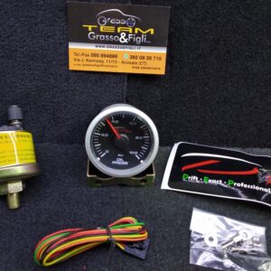 Strumento DePo Racing Manometro Pressione Olio 0 - 10 Bar - Analogico  illuminazione a LED bianco - Lancetta Rossa  CSM-W5227B
