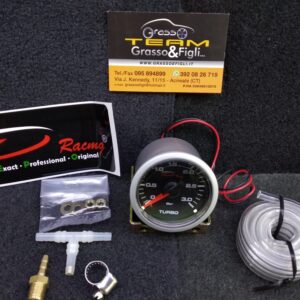 Strumento DePo Racing Manometro Pressione Turbo 0 + 3 Bar - movimento Meccanico illuminazione a LED bianco - Lancetta Rossa CSM-MW5201B 03B rif. CSMMW5201B03B csmmw52013