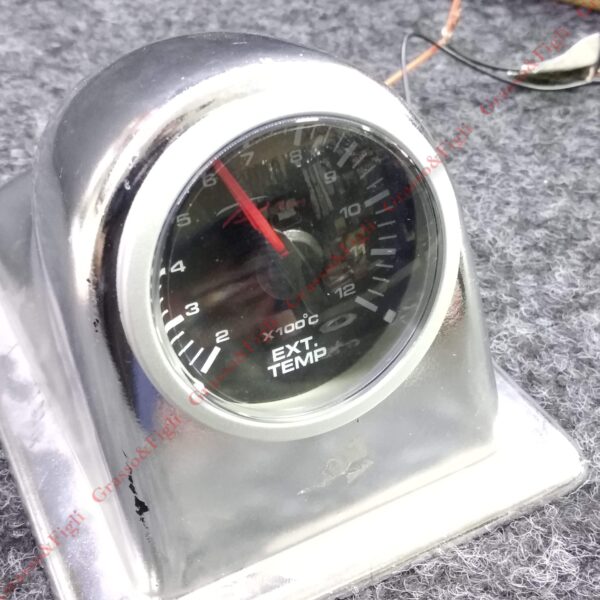Strumento DePo Racing Manometro EGT Temperatura Gas di Scarico Temp. EXIT  - Analogico  illuminazione a LED bianco - Lancetta Rossa  CSM-W5257B - immagine 3