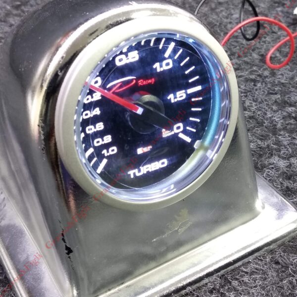 Strumento DePo Racing Manometro Pressione Turbo -1 + 2   - Analogico  illuminazione a LED bianco - Lancetta Rossa  CSM-MW5201B -1+2bar Rif. CSMMW5201B - immagine 2