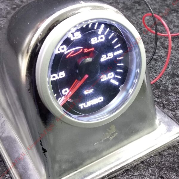 Strumento DePo Racing Manometro Pressione Turbo 0 + 3 Bar - movimento Meccanico illuminazione a LED bianco - Lancetta Rossa CSM-MW5201B 03B rif. CSMMW5201B03B csmmw52013 - immagine 2