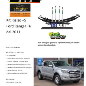 Kit rialzo off road IRONMAN for Ford Ranger T6 dal 2011 -> 2018 +5 cm ammortizzatore e Balestra