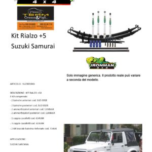 Kit rialzo off road  IRONMAN for Suzuki Samurai Santana SJ410 SJ413 assetto +5 cm ammortizzatore e Balestra