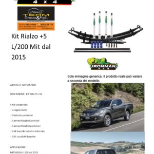 Kit rialzo off road IRONMAN for Mitsubishi L200 dal 2015 +5 cm ammortizzatore e Balestra