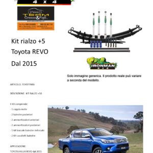 Kit rialzo off road IRONMAN for Toyota Hilux REVO dal 2015 al 2018 +5 cm ammortizzatore e Balestra