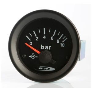 Strumento Road Italia Serie Nera Stradale /  Racing Manometro Indicatore Pressione Olio 0-10 Bar Incluso di Sensore Movimento Meccanico INE12V310/S  diam.52mm