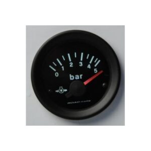 Strumento Road Italia Serie Nera Stradale /  Racing Manometro indicatore Pressione Olio 0-5 Bar con Sensore -  Analogico a Diffusione INE12V205/S  diam.52mm