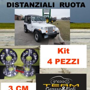 KIT 4 Distanziali Ruota For Jeep WRANGLER YJ dal 1993 al 1996 spessore 30 mm Wheel Spacers DF30