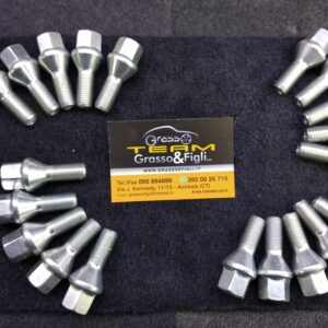 Bullone Ruota CONICO per Cerchi in Lega misura 12x1,25 Lunghezza Filetto 25 mm Chiave 17 Acciaio 10.9 ( testa bulloni ) K1CS
