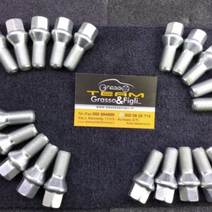Bullone Ruota CONICO per Cerchi in Lega misura 14x1,25 Lunghezza Filetto 26 mm Chiave 17 Acciaio 10.9 ( testa bulloni ) NBNS