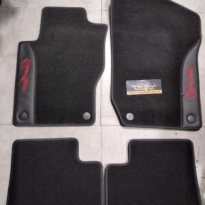 Set Tappeti Auto Mercedes Classe M - ML W164 dal 2007 al 2011 -  Speciale con Inserto in Pelle + Moquette Nero con Rinforzo Battitacco e Velcro di fissaggio ricamato