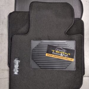 Set Tappeti Auto BMW Serie 5 E39 dal 1995 al 2003 -  Moquette Nero con Rinforzo Battitacco e Velcro di fissaggio ricamato